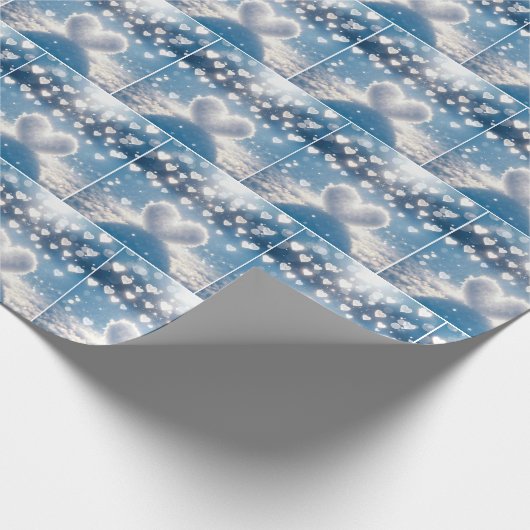Winter Snow Hearts Cadeaupapier (Hoek)