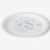 Winter Snow In Love Skibachelorette Papieren Bordje (Gekanteld)