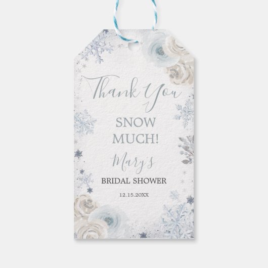 Winter Snow in Love Snowflake Vrijgezellenfeest Fa Cadeaulabel (Achterkant)