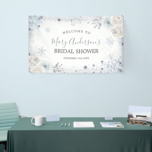 Winter Snow in Love Snowflake Vrijgezellenfeest Gr Spandoek (Beurs)