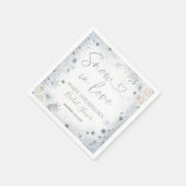 Winter Snow in Love Snowflake Vrijgezellenfeest Pa Servet (Hoek)