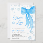 Winter Snow in Love Snowflakes Bridal Shower Kaart (Voorkant)