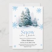 Winter Snow in Love Snowflakes Bridal Shower Kaart (Voorkant)
