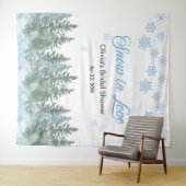 Winter Snow in Love Snowflakes Bridal Shower  Wandkleed (In Situ (horizontaal))