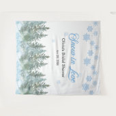 Winter Snow in Love Snowflakes Bridal Shower  Wandkleed (Voorkant (horizontaal))