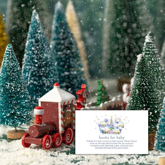 Winter Snow It Take A Village Books Baby Shower  Informatiekaartje