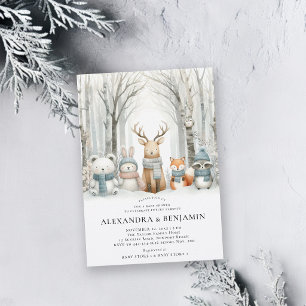 Winter Snow Lieve Bosdieren Coad Baby Shower Kaart