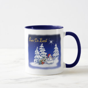 Winter Snow Man Peace on Earth Mok