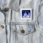 Winter Snow Man Peace on Earth Vierkante Button 5,1 Cm (In situ)