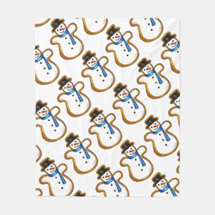 Winter Snow Man Snowman Kerstmis Hanukkah Holiday Fleece Deken