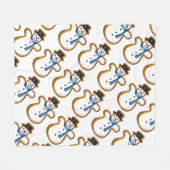 Winter Snow Man Snowman Kerstmis Hanukkah Holiday Fleece Deken (Voorkant (Horizontaal))