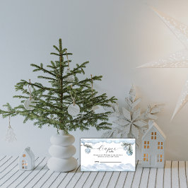 Winter Snow Mountain Diaper Raffle Baby Shower  Informatiekaartje