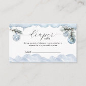 Winter Snow Mountain Diaper Raffle Baby Shower  Informatiekaartje (Voorkant)