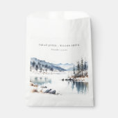 Winter Snow Mountain Lake Landschap Wedding Bedankzakje (Voorkant)