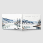 Winter Snow Mountain Lake Landschap Wedding Gastenboek (Volledig)