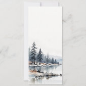 Winter Snow Mountain Lake Landschap Wedding Menu Kaart (Achterkant)