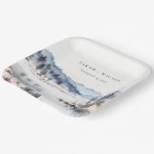 Winter Snow Mountain Lake Landschap Wedding Papieren Bordje (Gebogen)