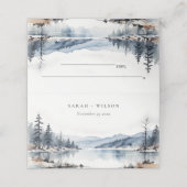 Winter Snow Mountain Lake Landschap Wedding Plaatskaartje (Buitenkant ongevouwen)