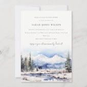 Winter Snow Mountain Ski Landscape Baby shower Kaart (Voorkant)