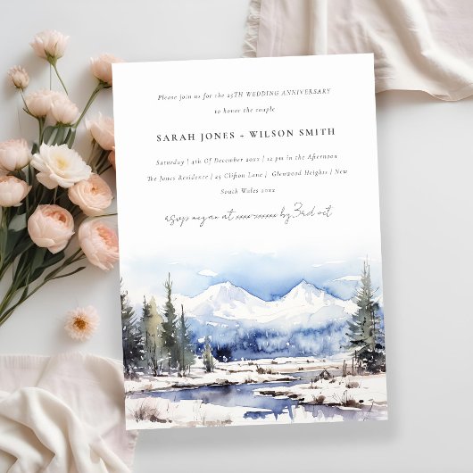 Winter Snow Mountain Ski Landscape Jubileum Kaart