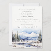 Winter Snow Mountain Ski Landscape Verloving Kaart (Voorkant)