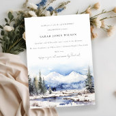 Winter Snow Mountain Ski Landschap Verjaardag Kaart