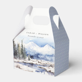 Winter Snow Mountain Ski Landschap Wedding Bedankdoosjes