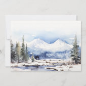 Winter Snow Mountain Ski Landschap Wedding Bedankkaart (Achterkant)