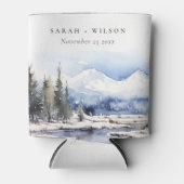 Winter Snow Mountain Ski Landschap Wedding Blikjeskoeler (Voorkant)