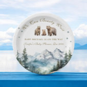 Winter Snow Mountains Beer Adventure Baby shower Papieren Bordje