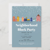 Winter Snow Neighborhood Block Party Kaart (Voorkant)