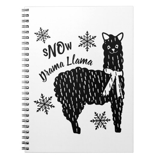 Winter Snow No Drama Llama Notitieboek (Voorkant)