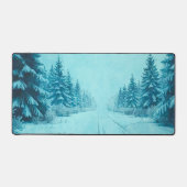 Winter Snow on Pine Trees Desk Mat (Voorkant)