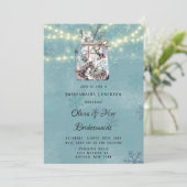 Winter Snow Owl Moon Mason Jar Bridesmaid Luncheon Kaart (Staand voorkant)