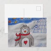 Winter Snow Penguin Briefkaart (Voorkant / Achterkant)