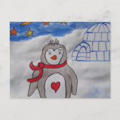Winter Snow Penguin Briefkaart (Voorkant)