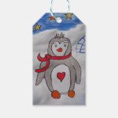 Winter Snow Penguin Cadeaulabel (Voorkant)