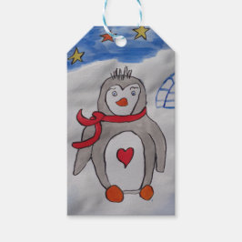 Winter Snow Penguin Cadeaulabel