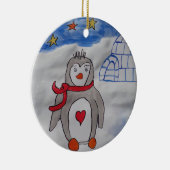 Winter Snow Penguin Ceramic Ornament (Rechts)