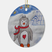Winter Snow Penguin Ceramic Ornament (Links)