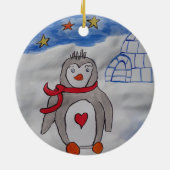 Winter Snow Penguin Ceramic Ornament (Achterkant)