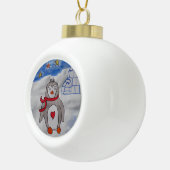 Winter Snow Penguin Keramische Bal Ornament (Rechts)