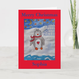 Winter Snow Penguin-Kerstmis Kaart