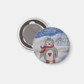 Winter Snow Penguin Magnet (Voorkant / Achterkant)