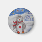 Winter Snow Penguin Magnet (Voorkant)