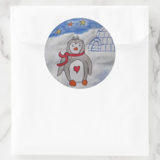 Winter Snow Penguin Sticker (Tas)