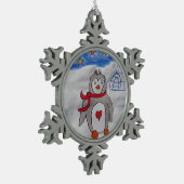 Winter Snow Penguin Tin Sneeuwvlok Ornament (Links)