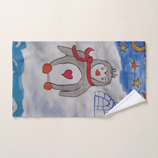 Winter Snow Penguin Towel Handdoek (Handdoek)