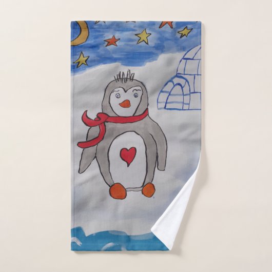 Winter Snow Penguin Towel Handdoek (Handdoek)