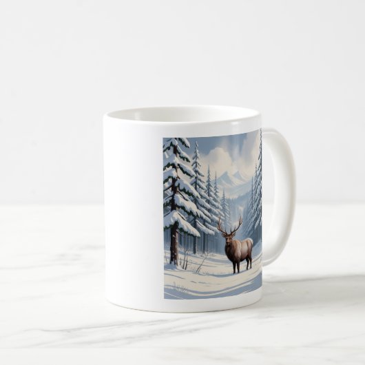 Winter Snow Pine Ceramic Mug (11oz) Koffiemok (Voorkant rechts)